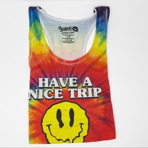 Have a nice trip hippy tie dye tank
